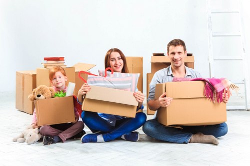 Packing boxes and inventory checklist during a move review