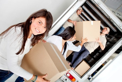 Packed boxes and organised loading for a Mayfair relocation