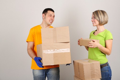 Careful handling of boxes and furniture in a central London flat move